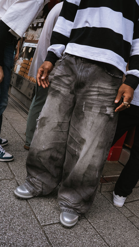 Heavy Distressed Baggy Denim