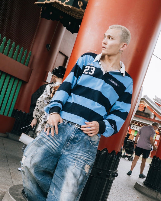 Heavy Stripe L/S Rugby Shirt