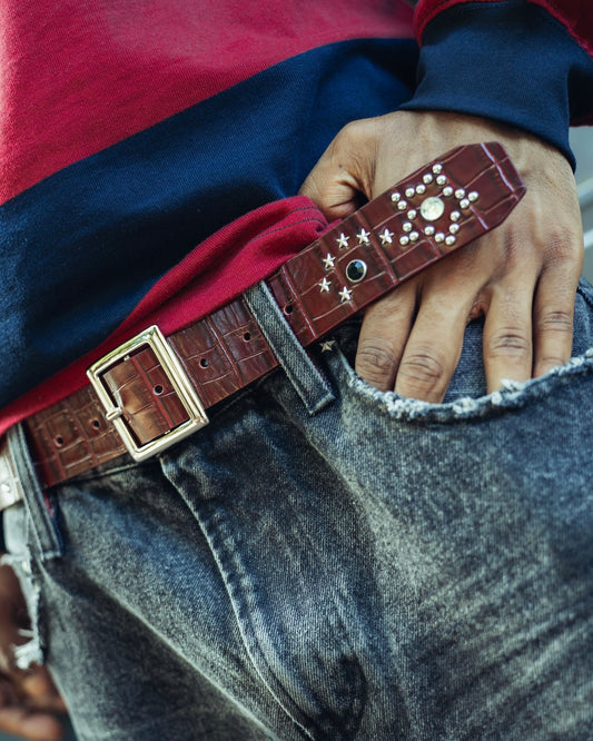 CROCODILE STAR STUDS BELT