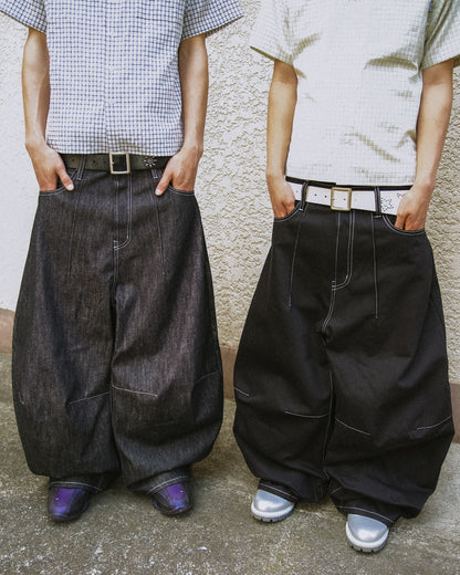 Pleated Wide-Leg Baggy Pants