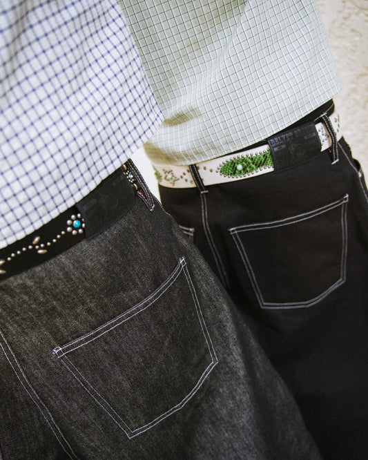 Pleated Wide-Leg Baggy Pants