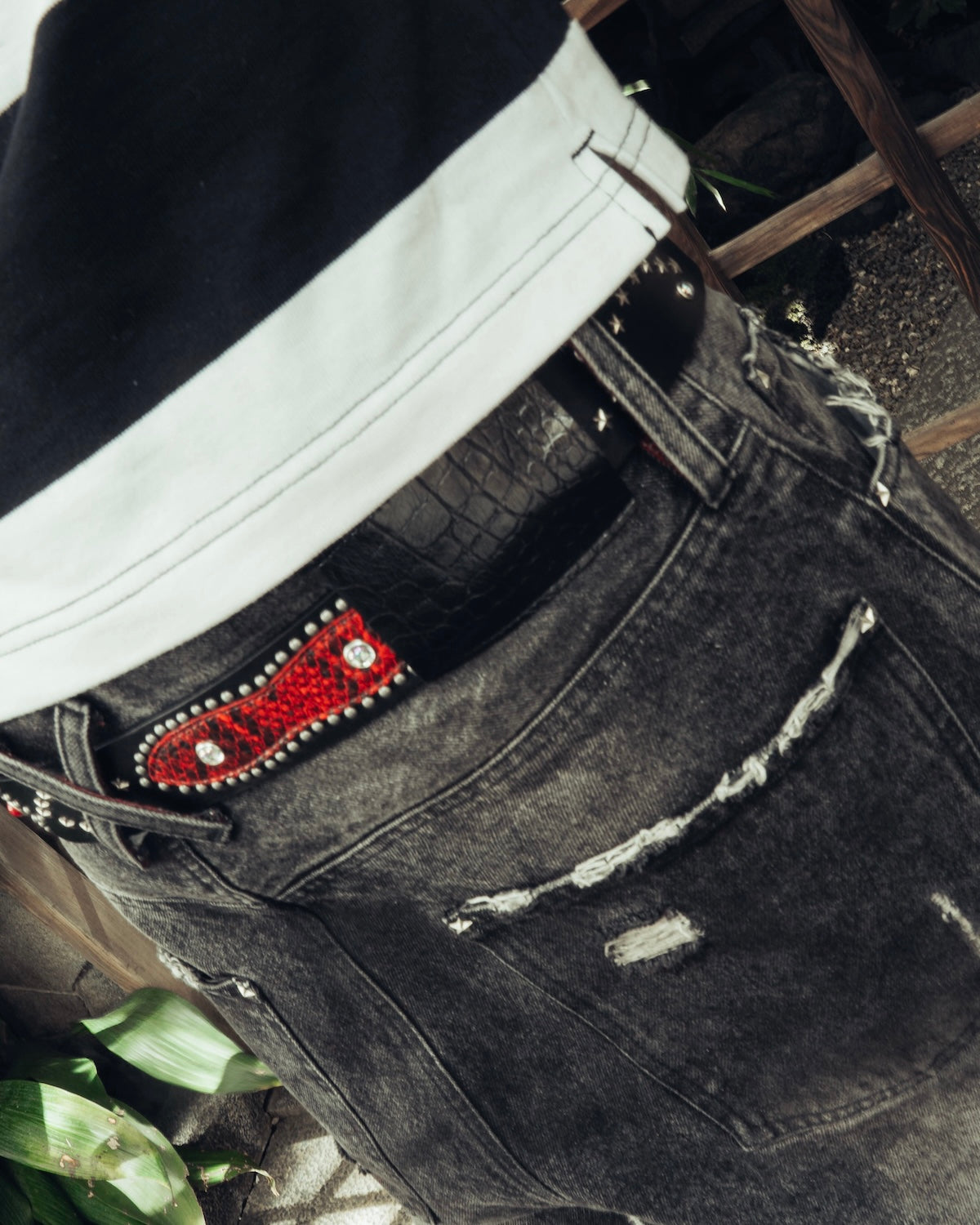 Heavy Distressed Baggy Denim