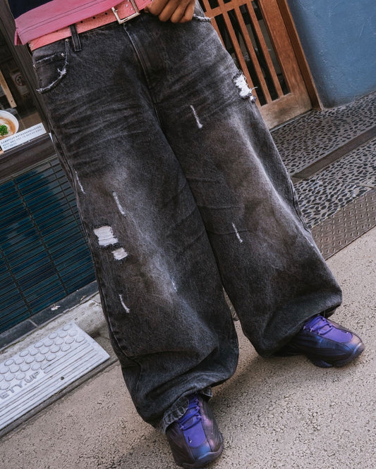 Heavy Distressed Baggy Denim
