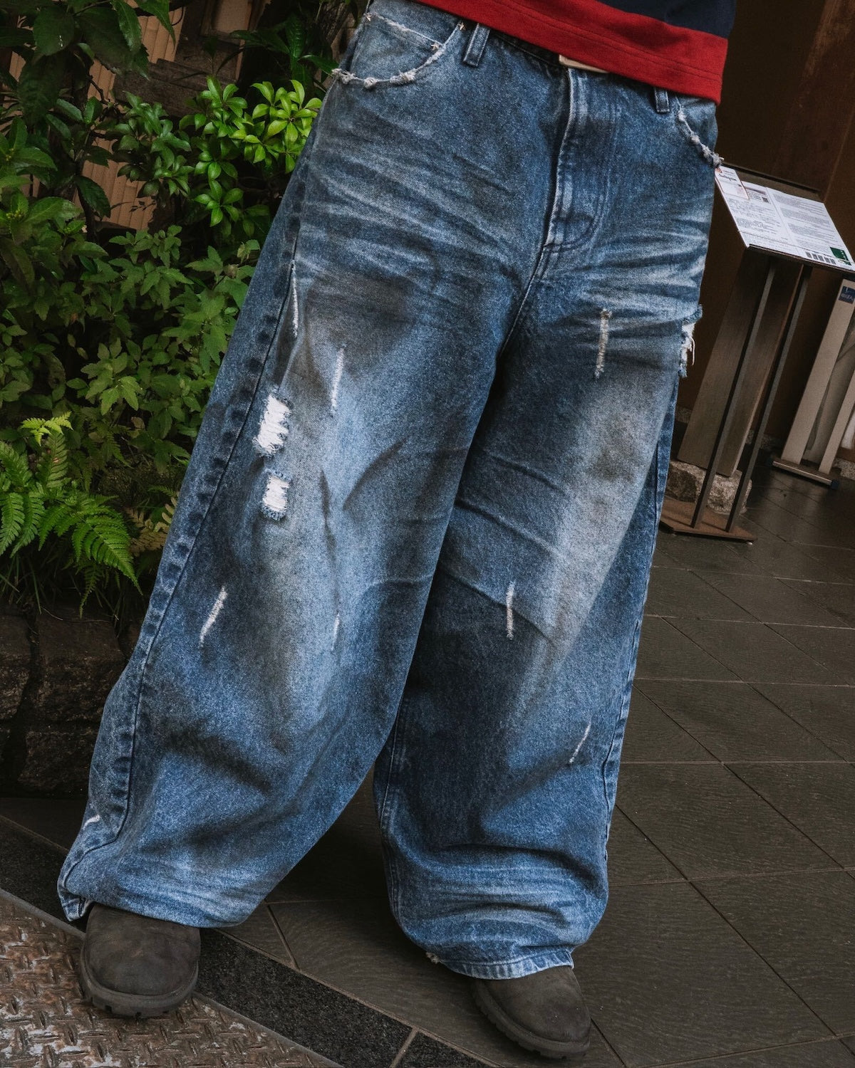 Heavy Distressed Baggy Denim