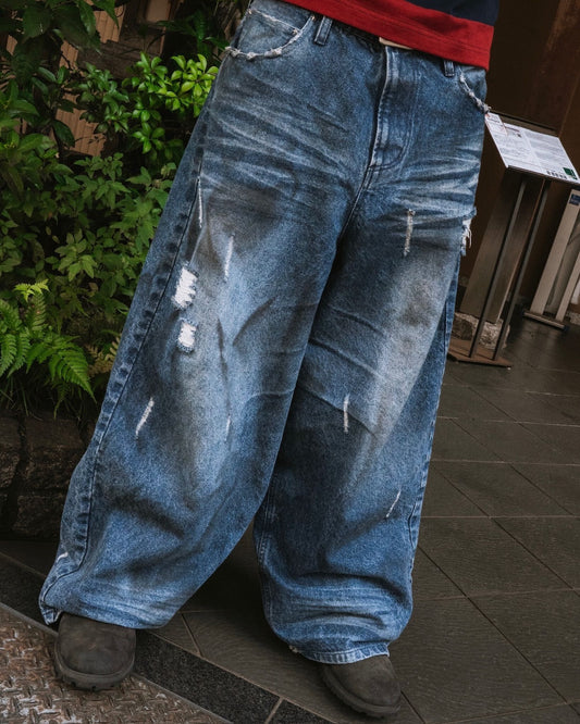 Heavy Distressed Baggy Denim