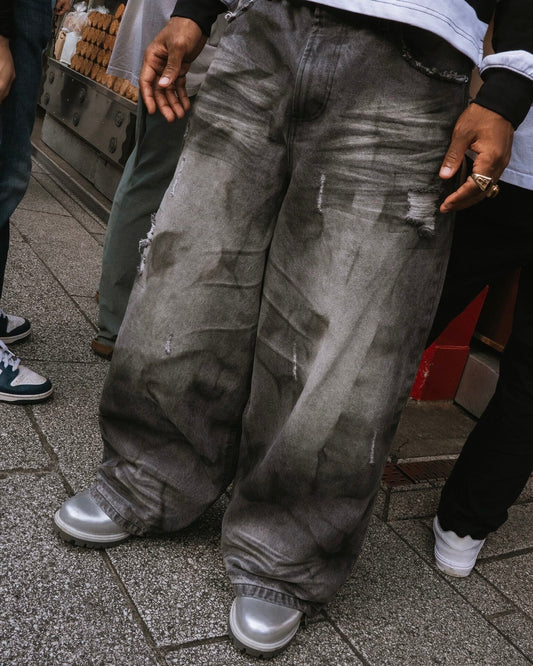 Heavy Distressed Baggy Denim