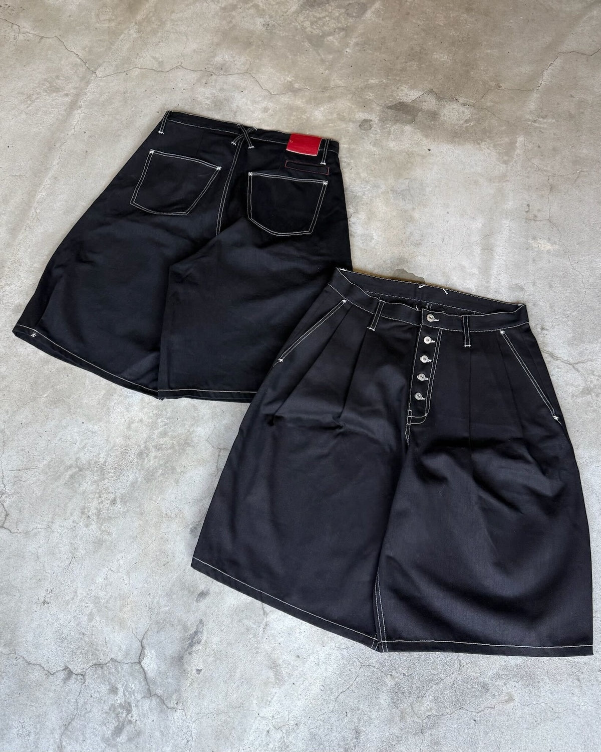 Star Studded Rigid Tuck Shorts