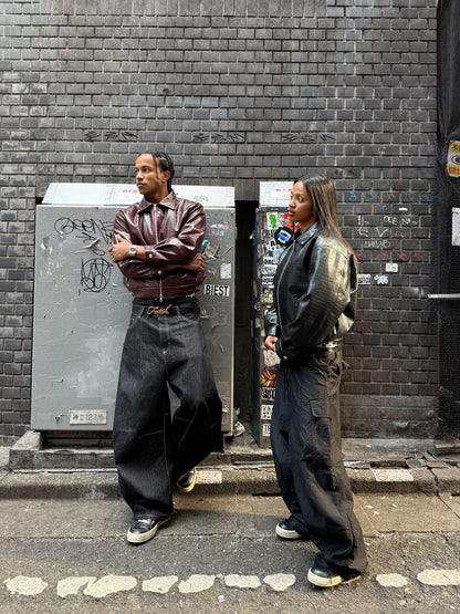 Croc-Embossed Leather Jacket