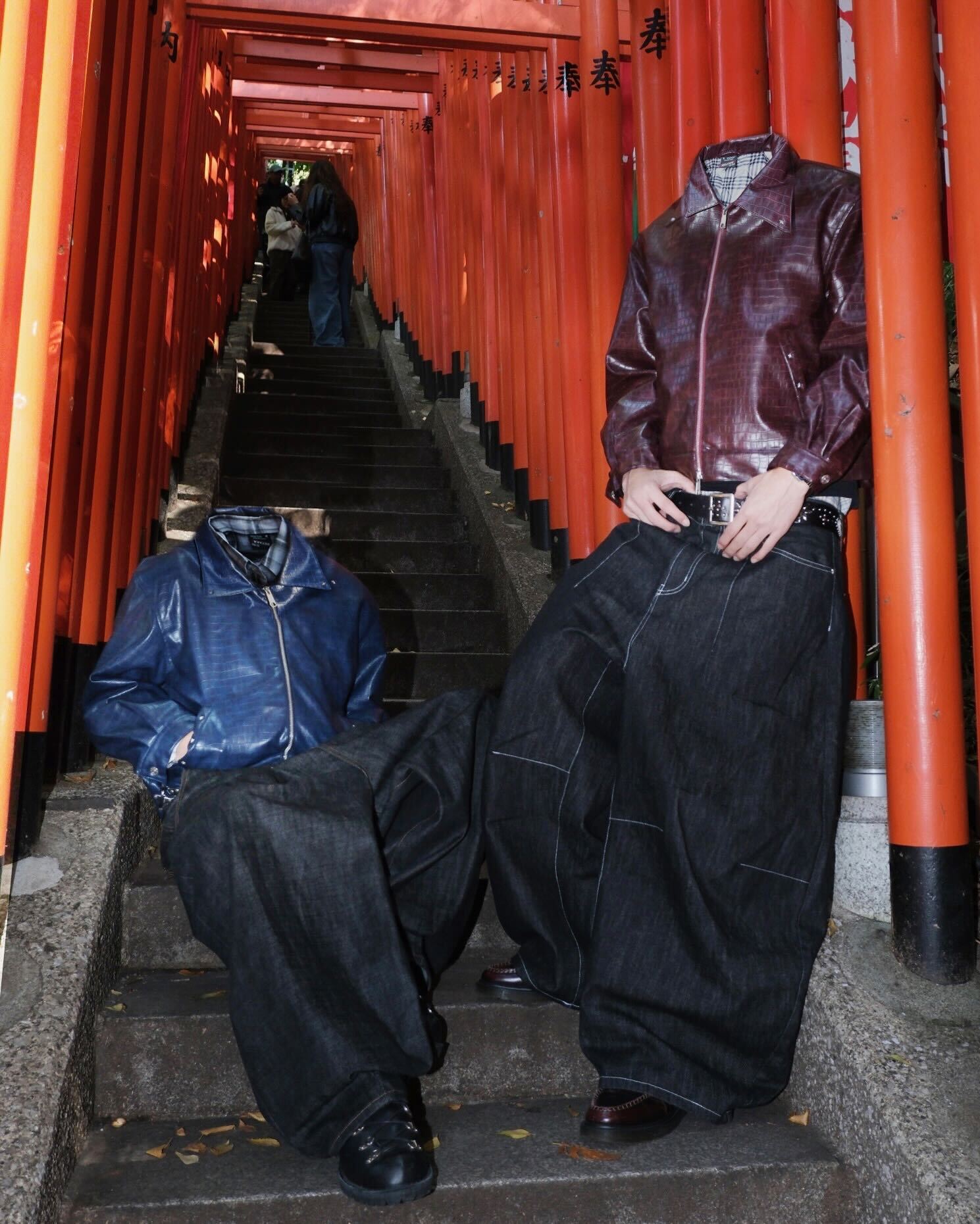 ジャケット・アウター Belvet Croc Embossed Leather Jacket Blue Men's Real Leather Crocodile Embossed Biker Jacket: Black