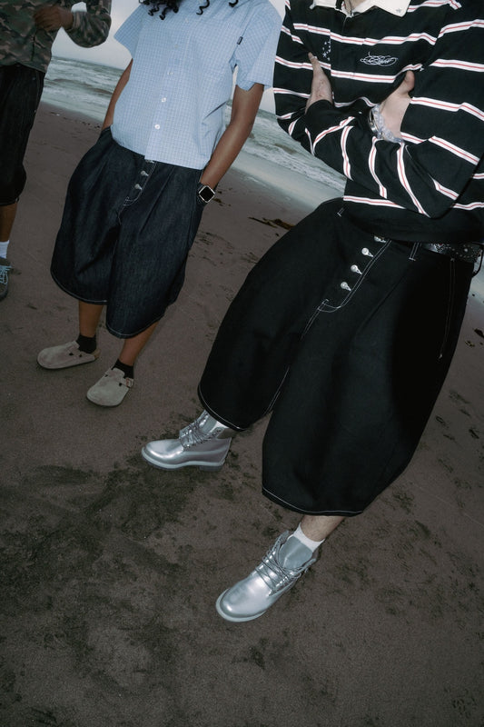 Star Studded Rigid Tuck Shorts