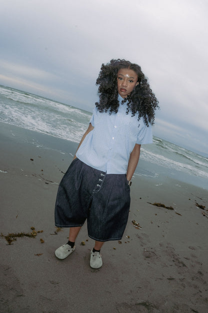 Star Studded Rigid Tuck Shorts