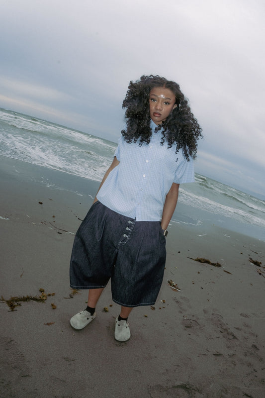 Star Studded Rigid Tuck Shorts