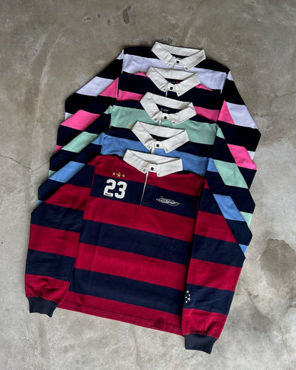 HEAVY STRIPE L/S RUGBY SHIRT