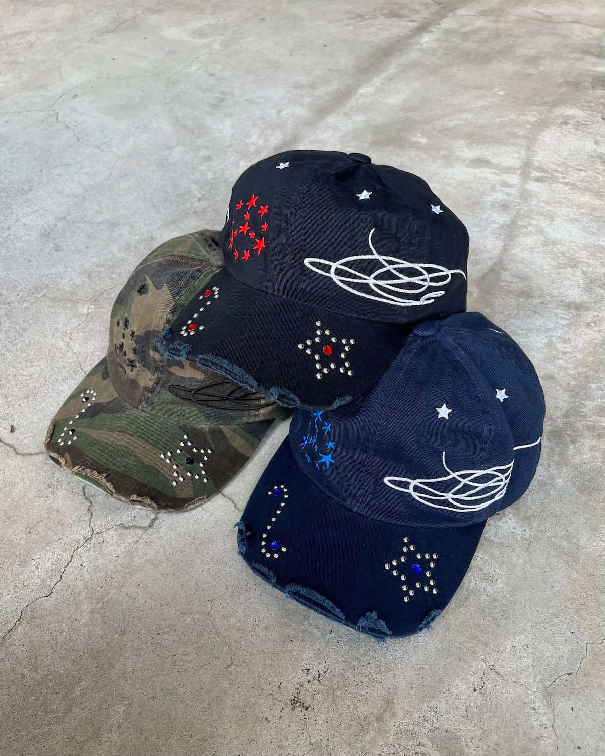 Studded Script Cap
