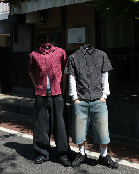 Cropped checkered shirt