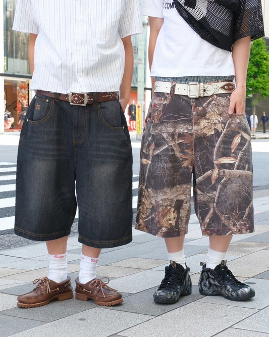 Star logo half shorts / Black