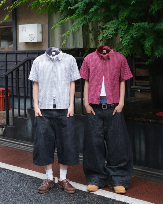 Cropped checkered shirt