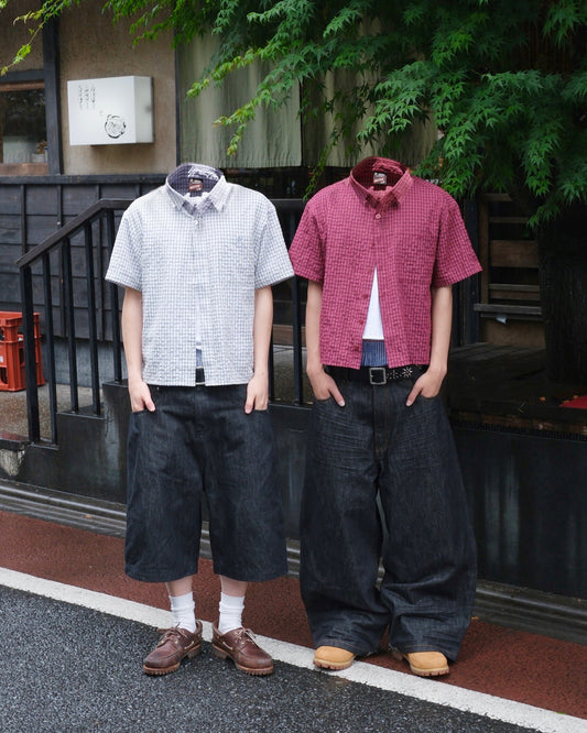 Cropped checkered shirt