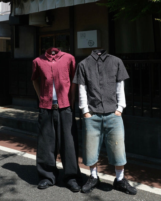 Cropped checkered shirt