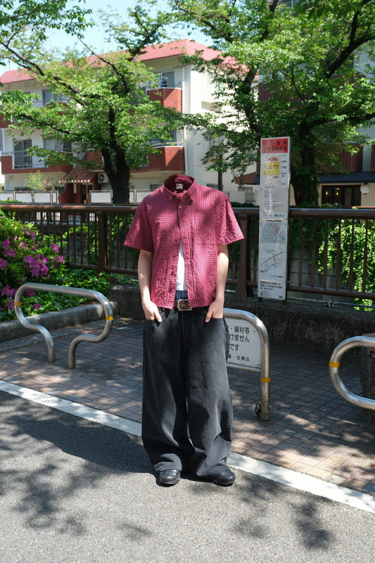 Cropped checkered shirt