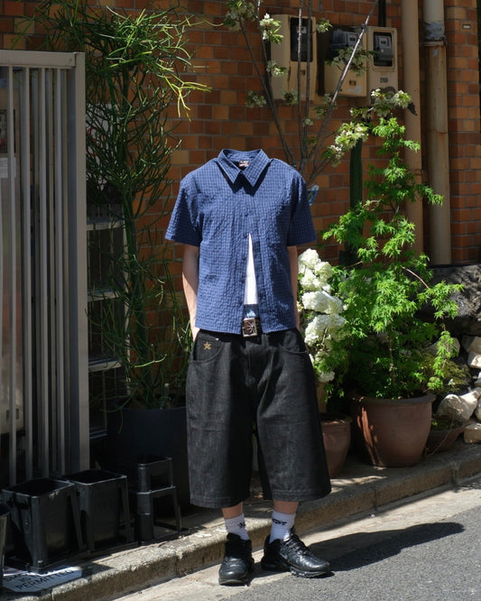 Cropped checkered shirt