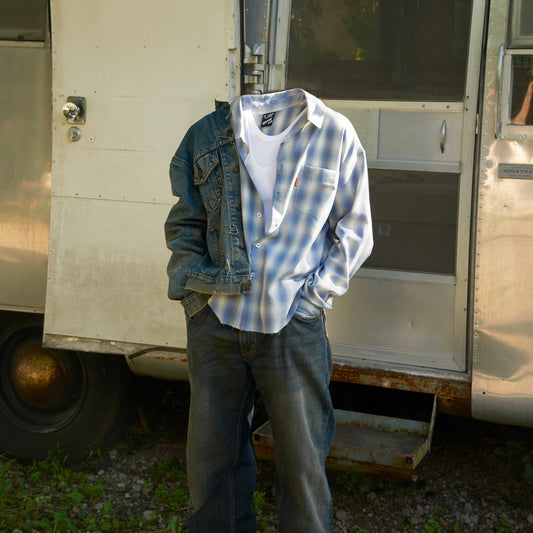 Tricolor Ombre Check Shirt