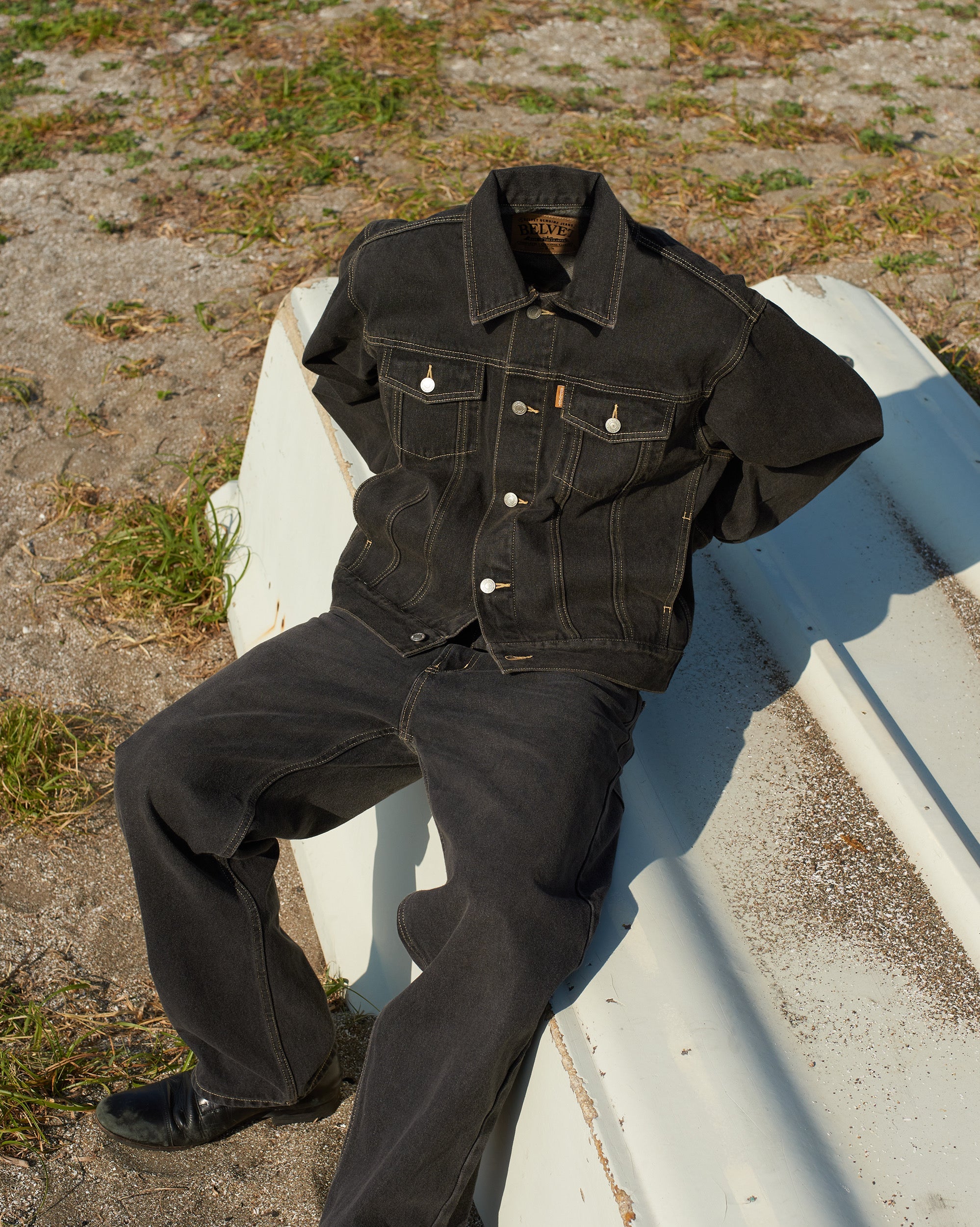 Washed Black Denim Set up / Pants