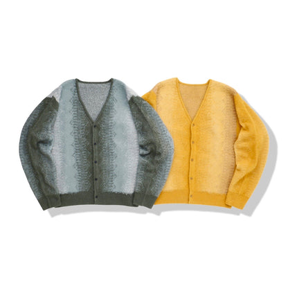 Gradation stripe cardigan