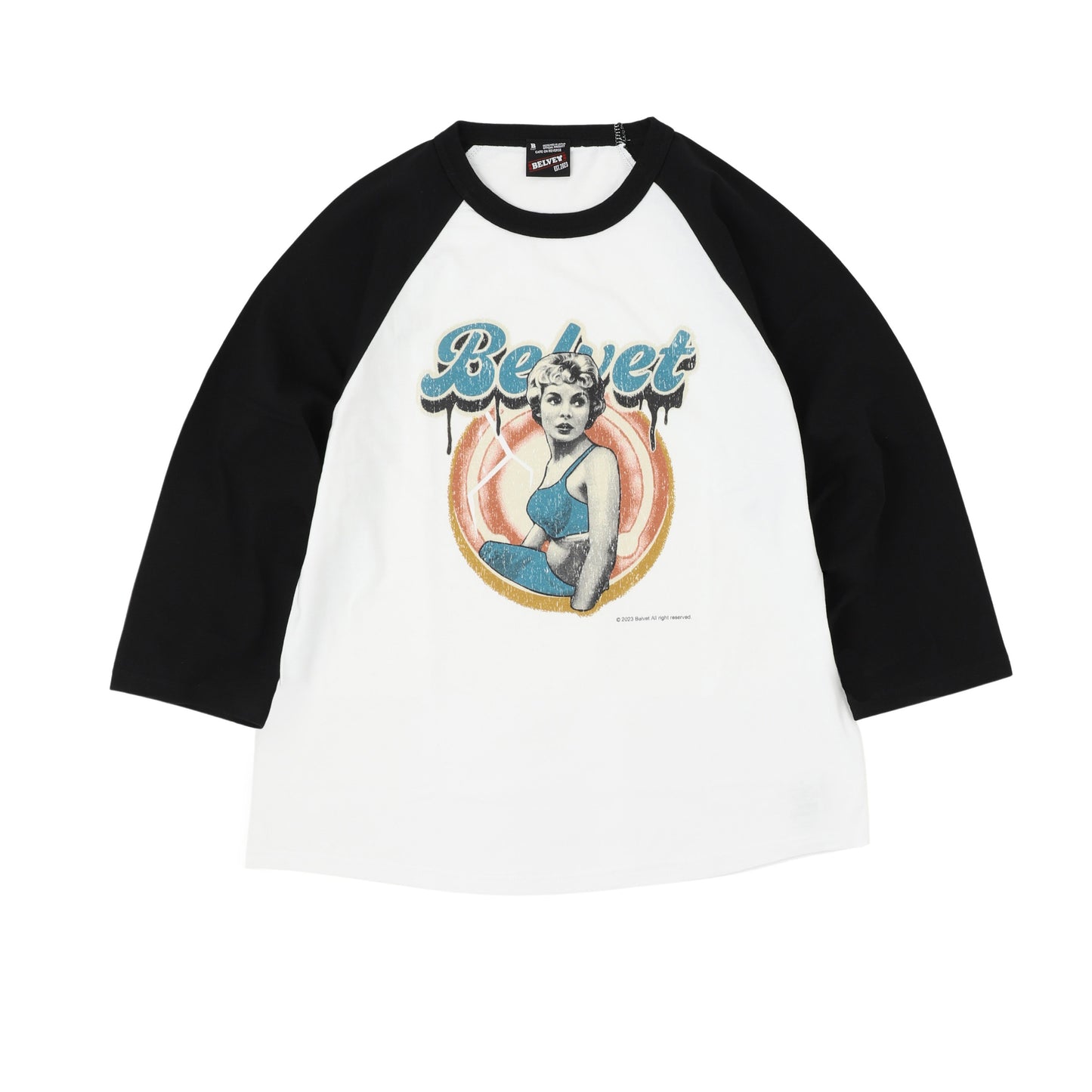 Retro girl designed raglan sleeve