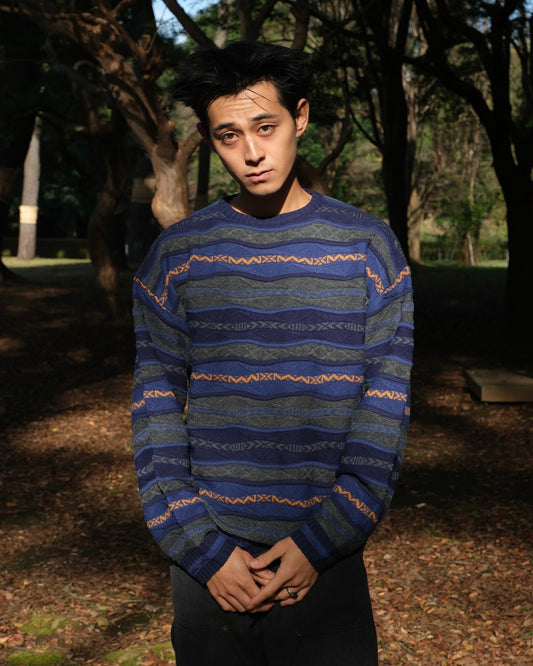 3D Effect striped knit