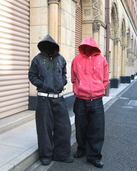 14.8oz Painted Crop Zip Hoodie