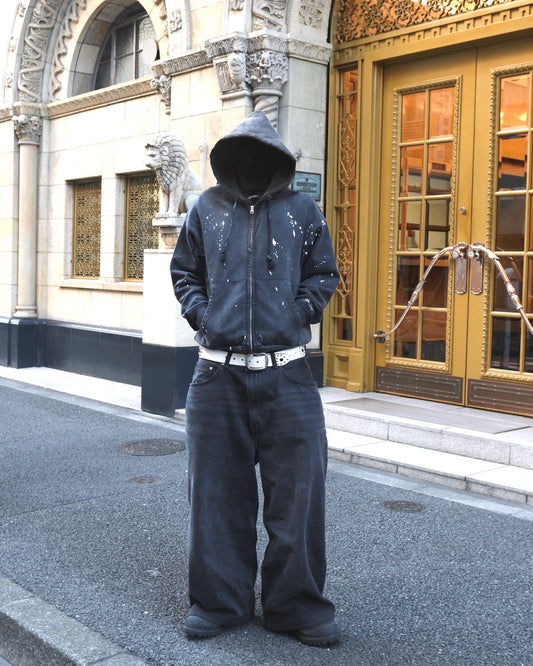 14.8oz Painted Crop Zip Hoodie