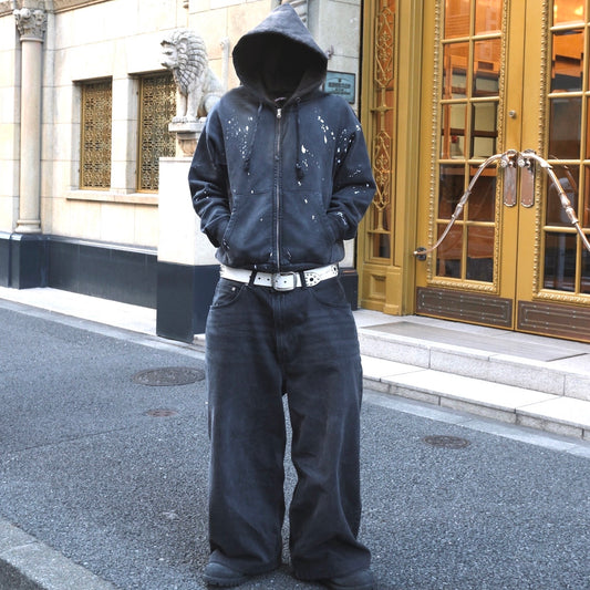 14.8oz Painted Crop Zip Hoodie