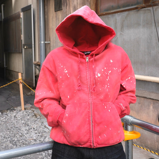 14.8oz Painted Crop Zip Hoodie