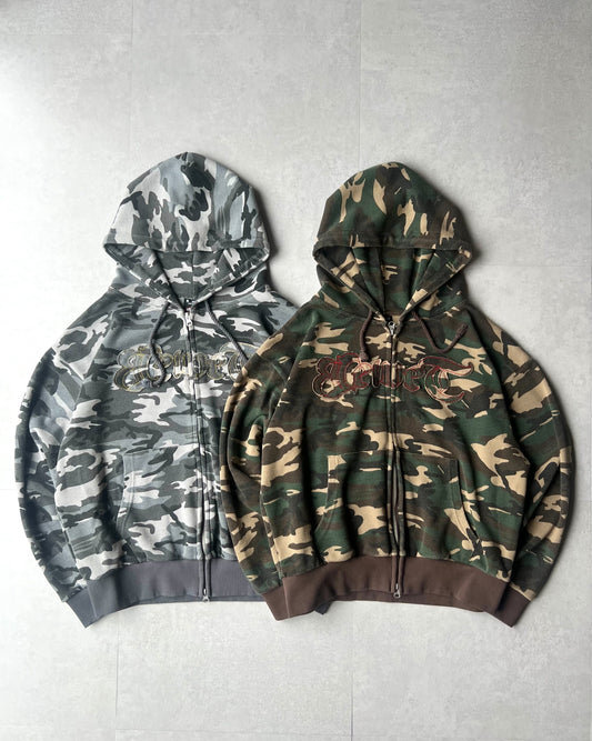 Cropped camo thermal hoodie