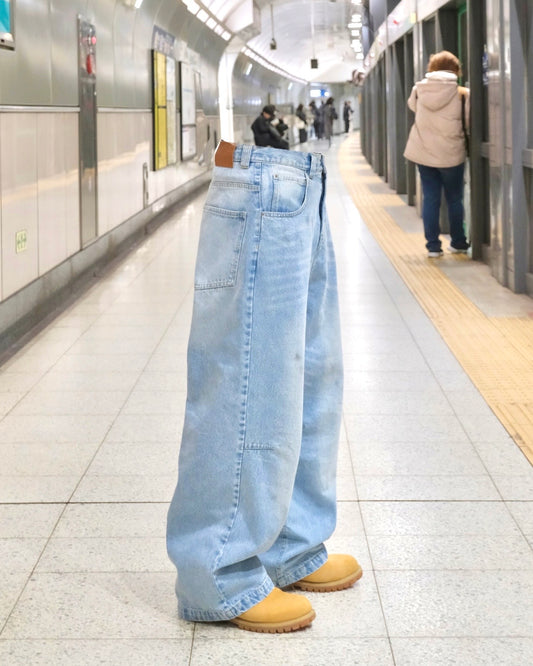 Washed baggy denim