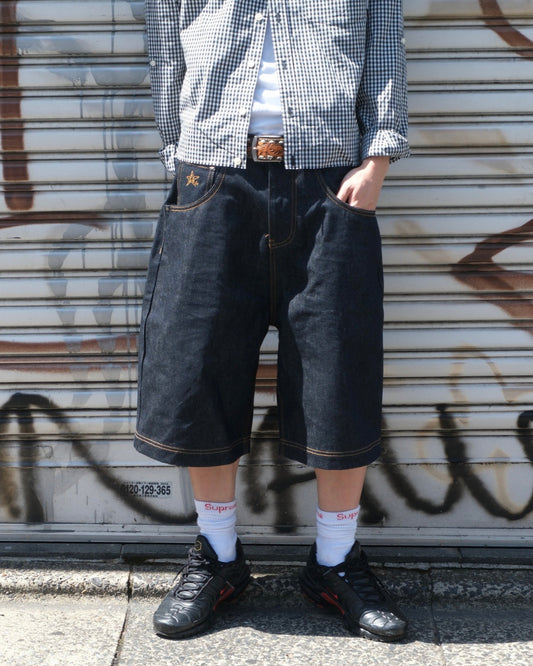 Star logo rigid Denim Jorts
