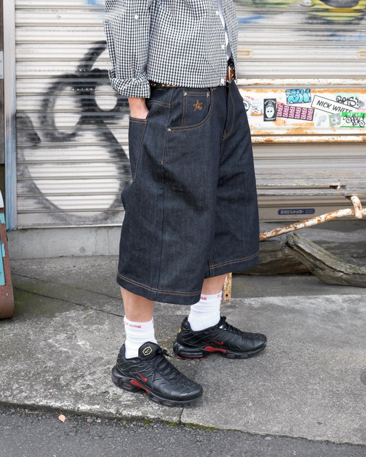 Star logo rigid Denim Jorts