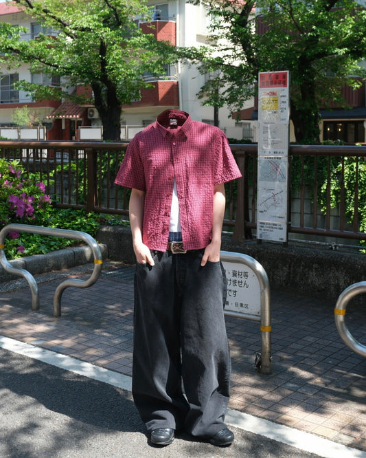 Cropped checkered shirt