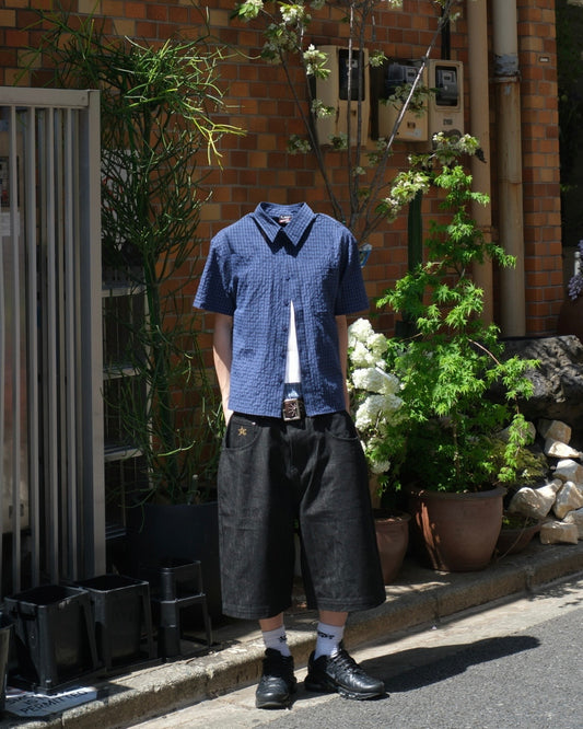 Cropped checkered shirt