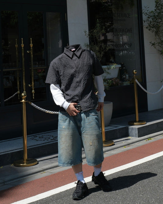 Cropped checkered shirt