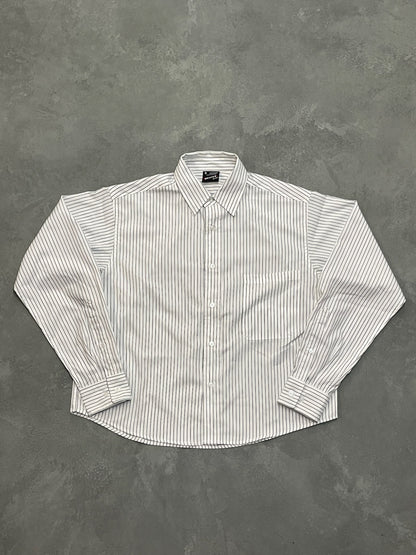 White Stripe/Check L/S Shirt free