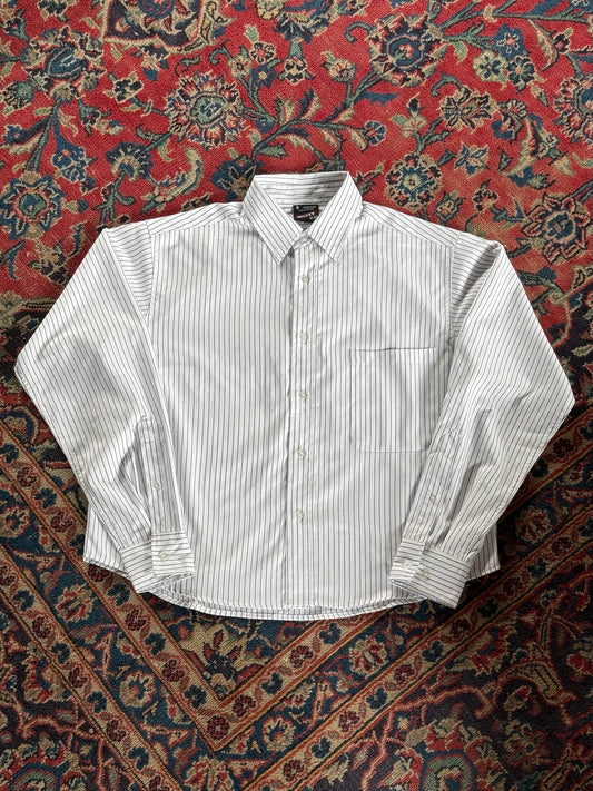 White Stripe/Check L/S Shirt