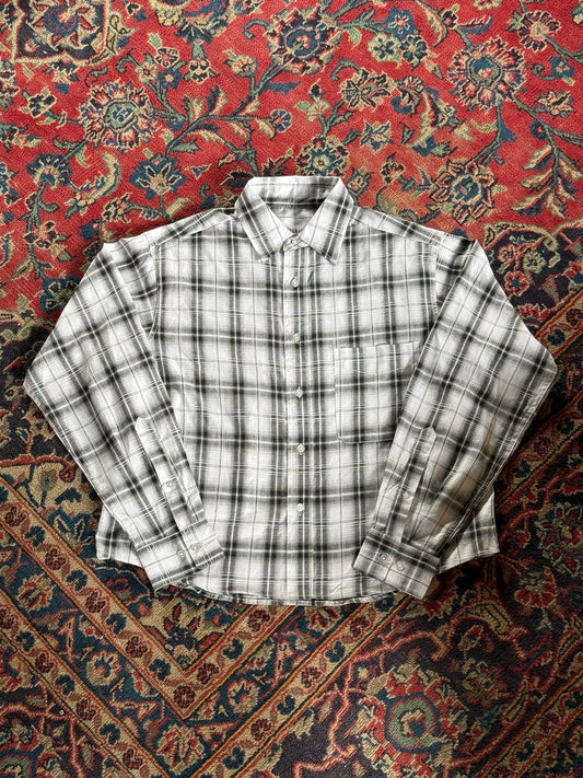 White Stripe/Check L/S Shirt