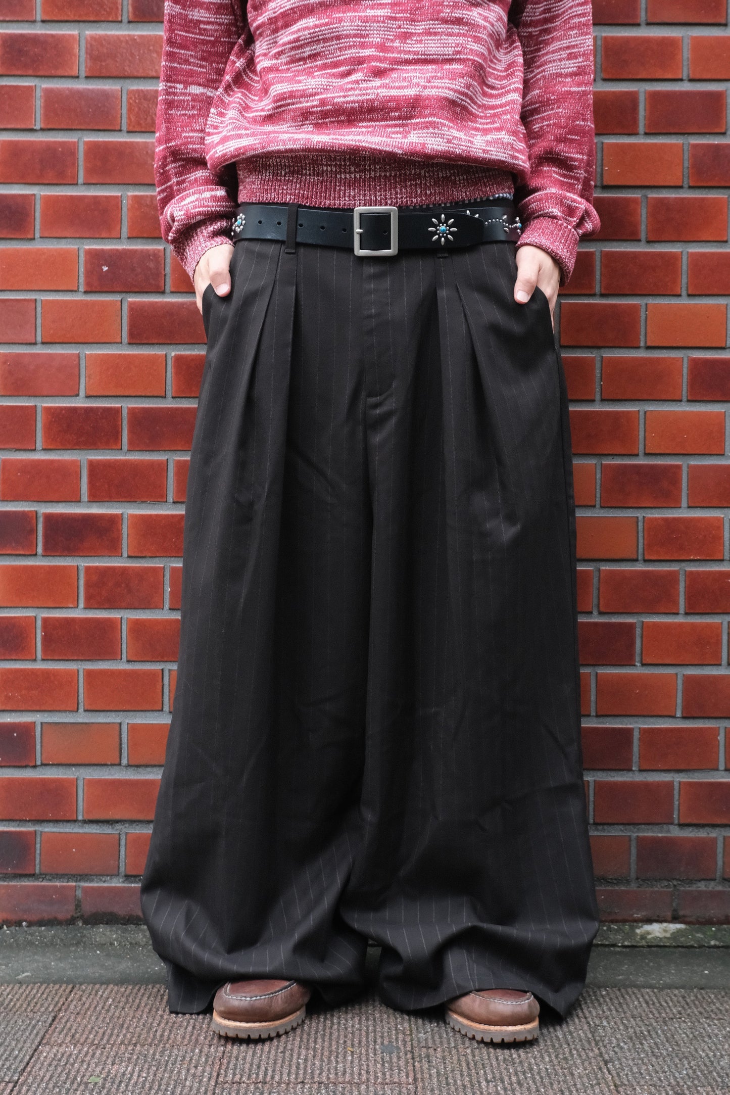 Striped Tucked Slacks free