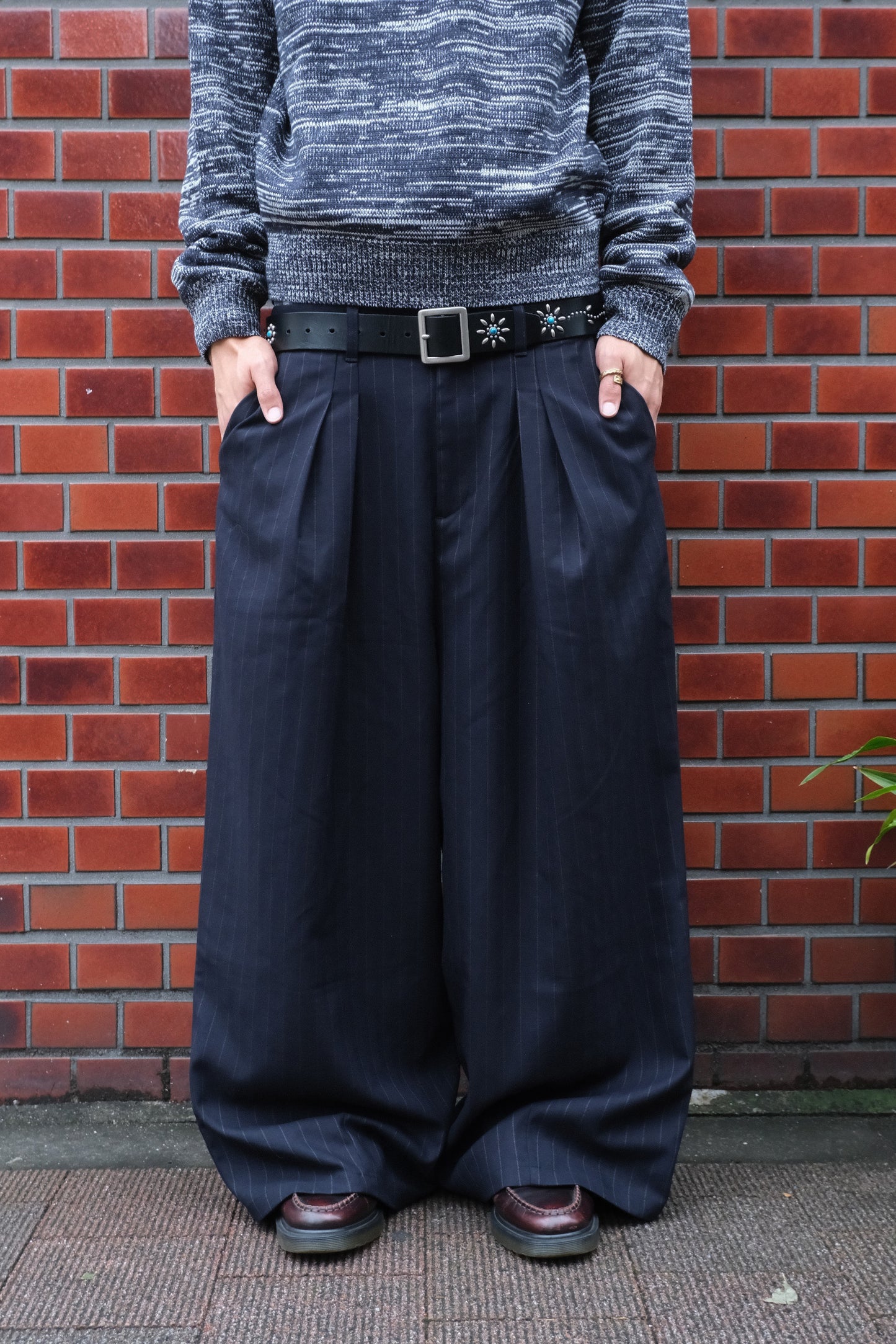Striped Tucked Slacks free