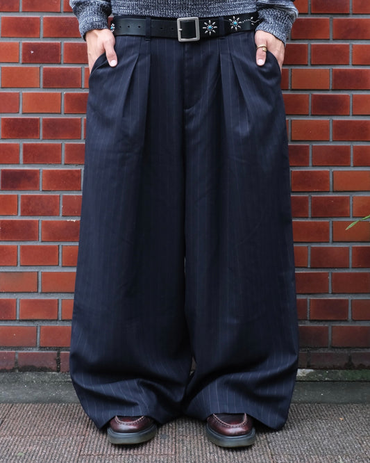 Striped Tucked Slacks